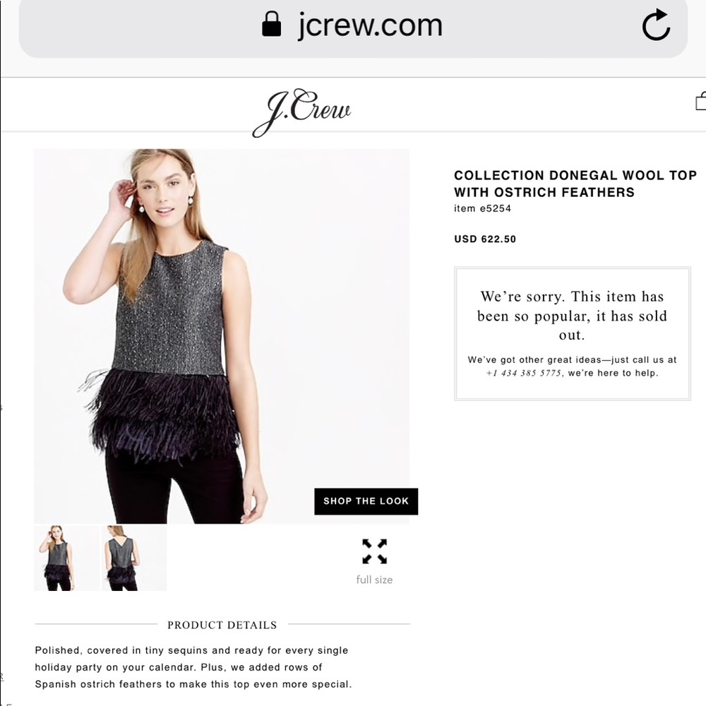 J Crew Collection Ostrich Feather Top
